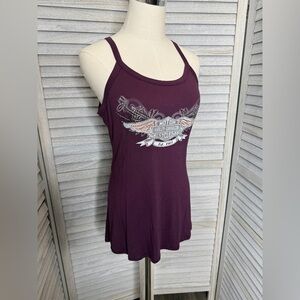 Harley Davidson Women’s Purple Tank Top Size M Lace Back
